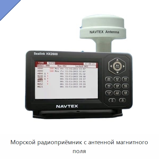 Морской радиоприёмник с антенной магнитного поля — Специальные судовые принадлежности