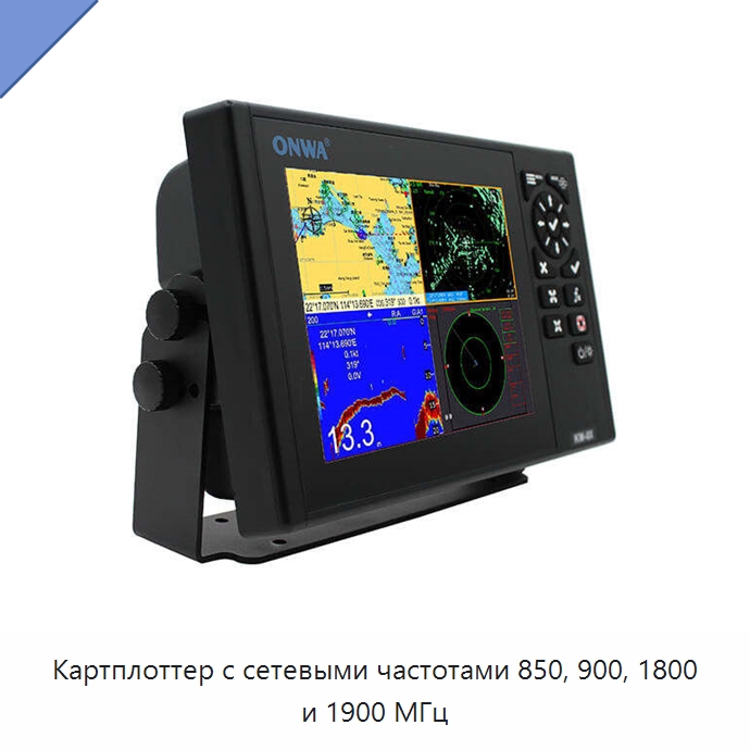 Картплоттер с сетевыми частотами 850, 900, 1800 и 1900 МГц — Специальные судовые принадлежности