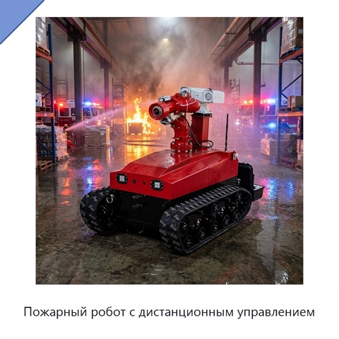 Пожарный робот с дистанционным управлением