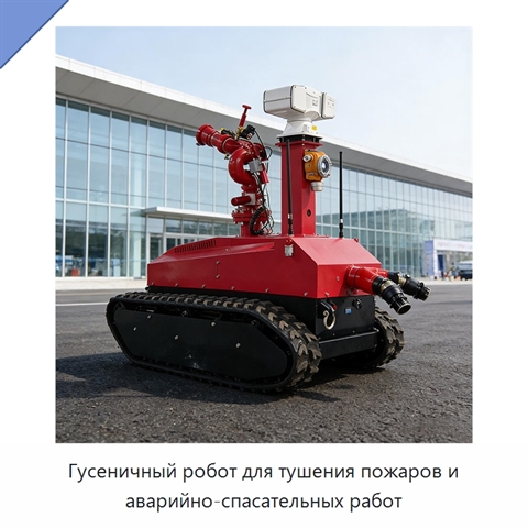 Гусеничный робот для тушения пожаров и аварийно-спасательных работ