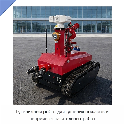 Гусеничный робот для тушения пожаров и аварийно-спасательных работ