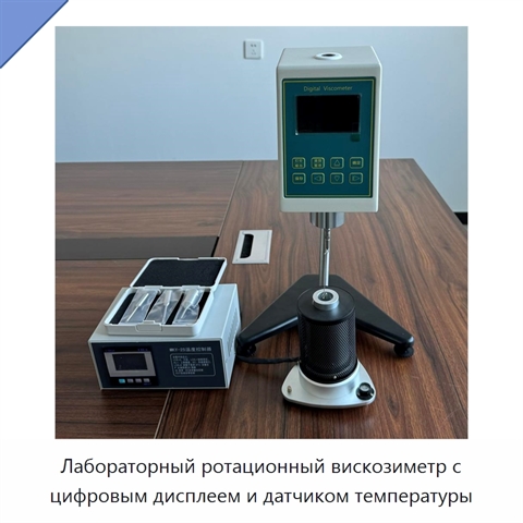 Лабораторный ротационный вискозиметр с цифровым дисплеем и датчиком температуры
