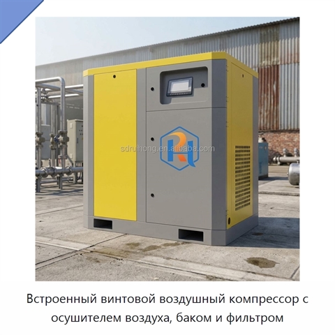 Встроенный винтовой воздушный компрессор с осушителем воздуха, баком и фильтром