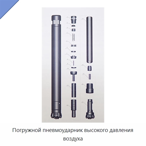Погружной пневмоударник высокого давления воздуха