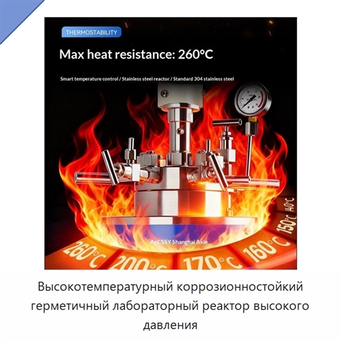 Высокотемпературный коррозионностойкий герметичный лабораторный реактор высокого давления