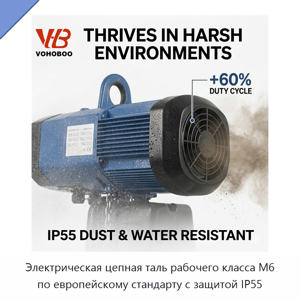 Электрическая цепная таль рабочего класса M6 по европейскому стандарту с защитой IP55 — Электротали