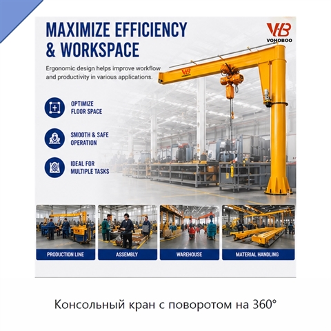 Консольный кран с поворотом на 360°
