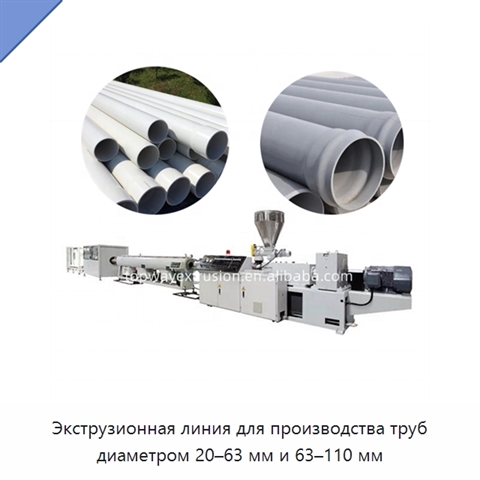 Экструзионная линия для производства труб диаметром 20–63 мм и 63–110 мм