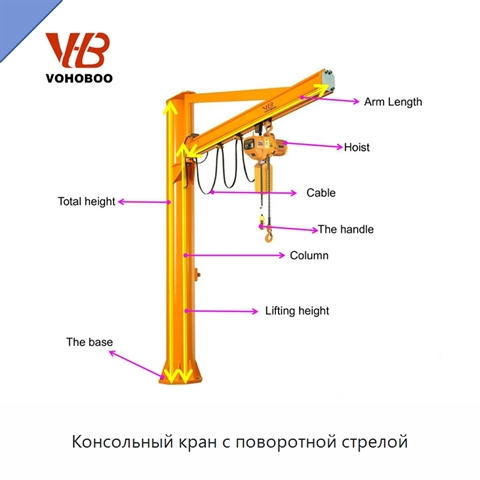 Консольный кран с поворотной стрелой
