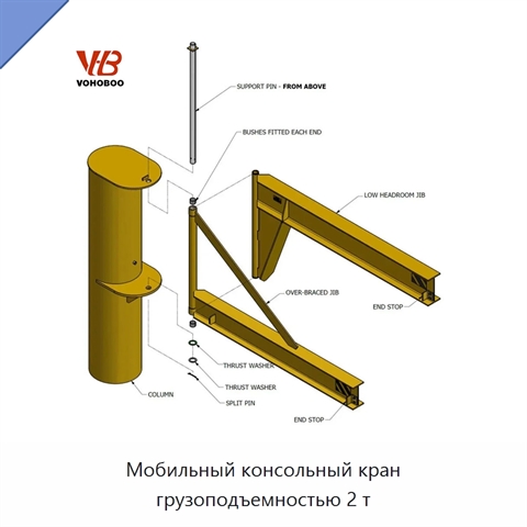 Мобильный консольный кран грузоподъемностью 2 т