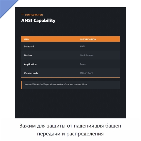 Зажим для защиты от падения для башен передачи и распределения