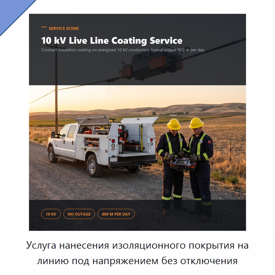 Услуга нанесения изоляционного покрытия на линию под напряжением без отключения — Специальные изделия среднего и высокого напряжения