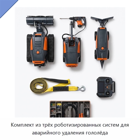 Комплект из трёх роботизированных систем для аварийного удаления гололёда