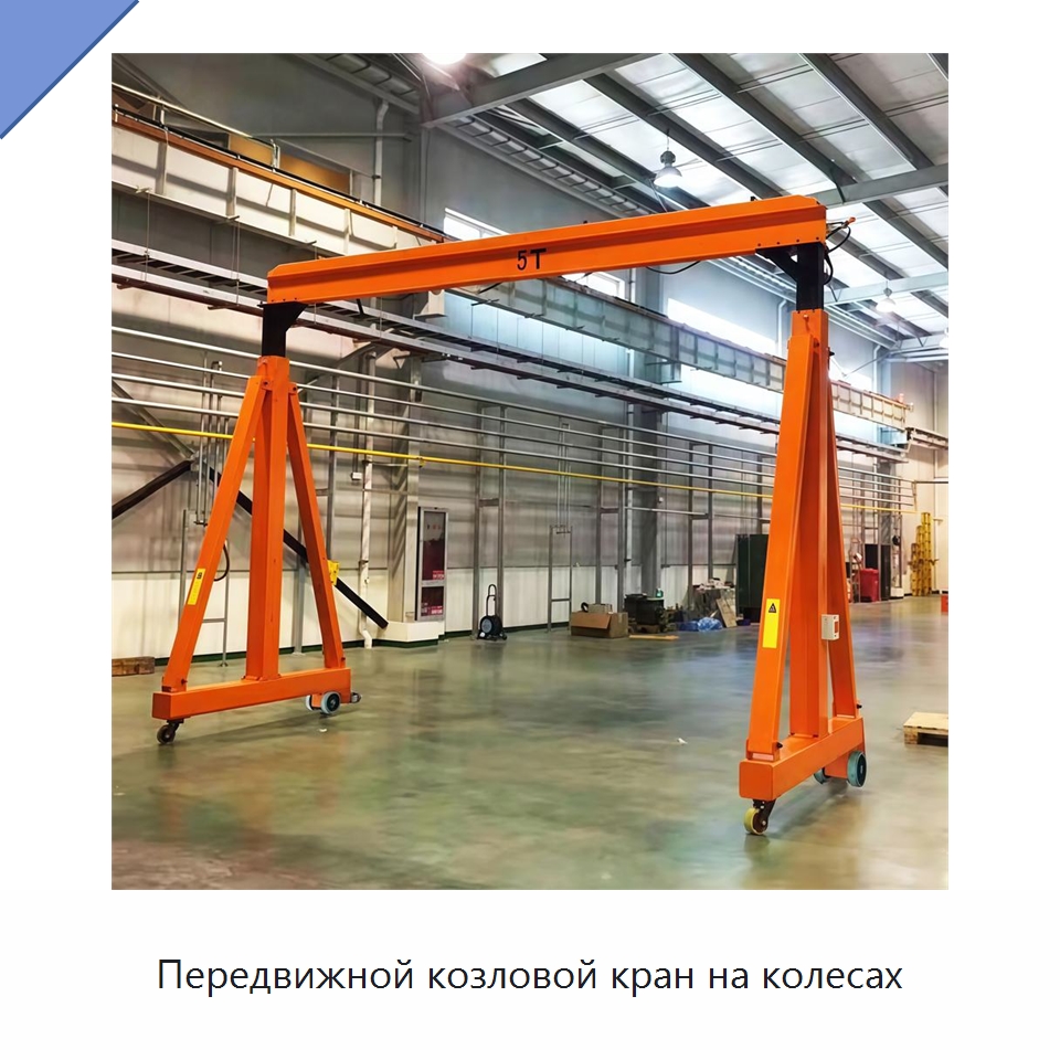 Передвижной козловой кран на колесах — Краны
