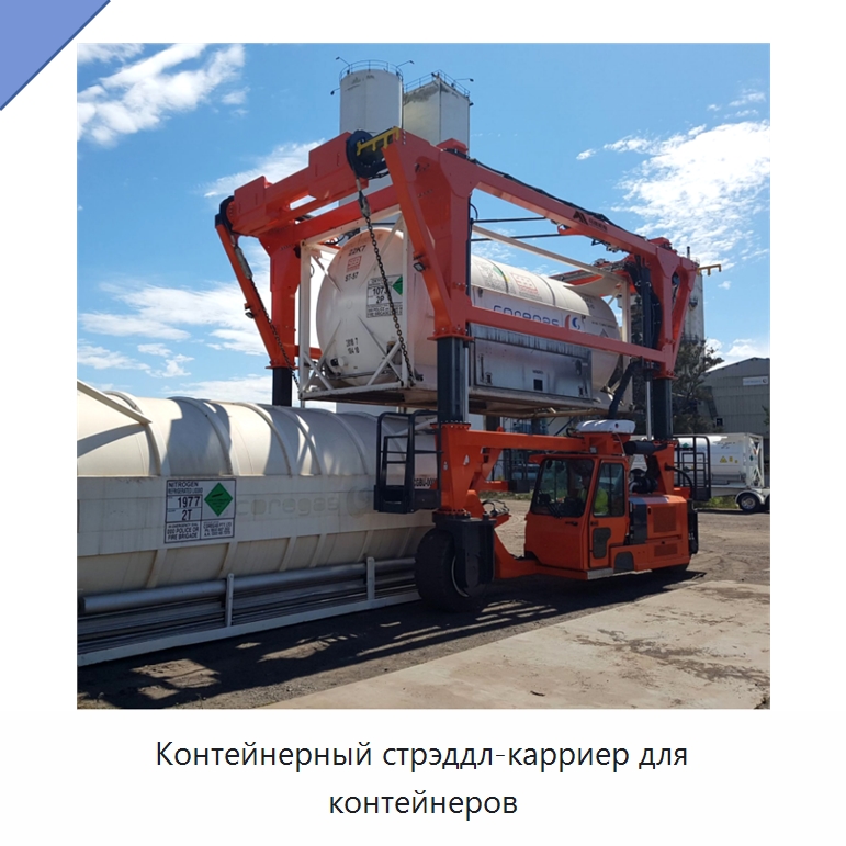 Контейнерный стрэддл-карриер для контейнеров — Краны