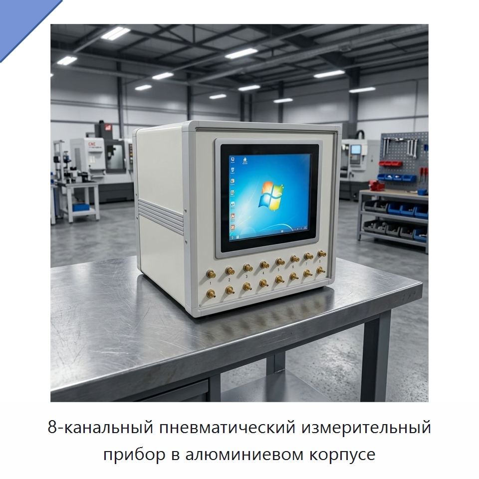 8-канальный пневматический измерительный прибор в алюминиевом корпусе — Специальные испытательные приборы
