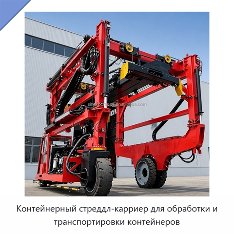 Контейнерный стреддл-карриер для обработки и транспортировки контейнеров