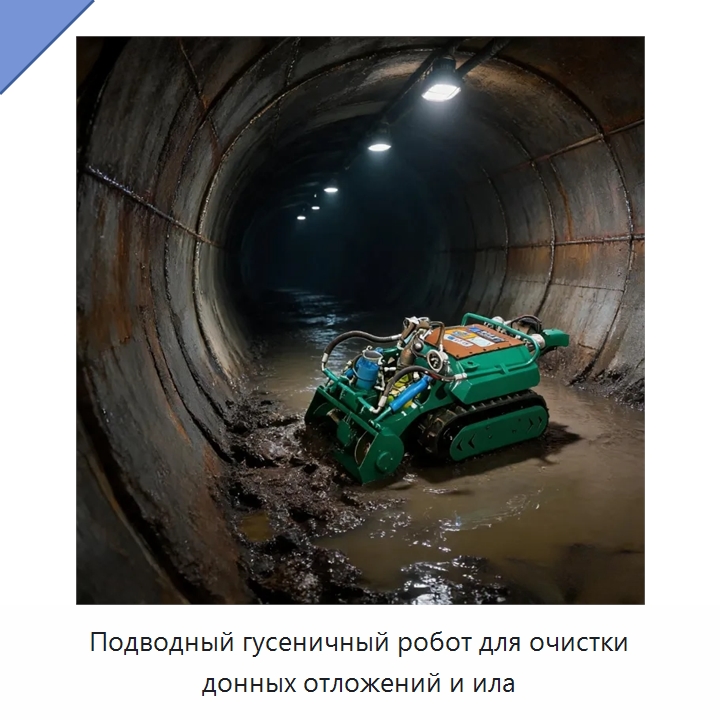 Подводный гусеничный робот для очистки донных отложений и ила — Коммунальная техника
