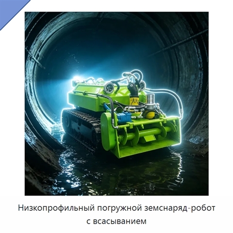 Низкопрофильный погружной земснаряд-робот с всасыванием