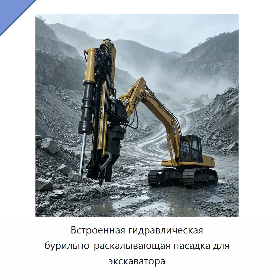 Встроенная гидравлическая бурильно-раскалывающая насадка для экскаватора — Горнодобывающее оборудование