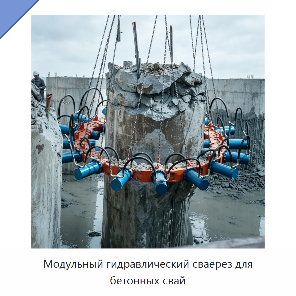 Модульный гидравлический сваерез для бетонных свай — Навесное оборудование для строительной техники
