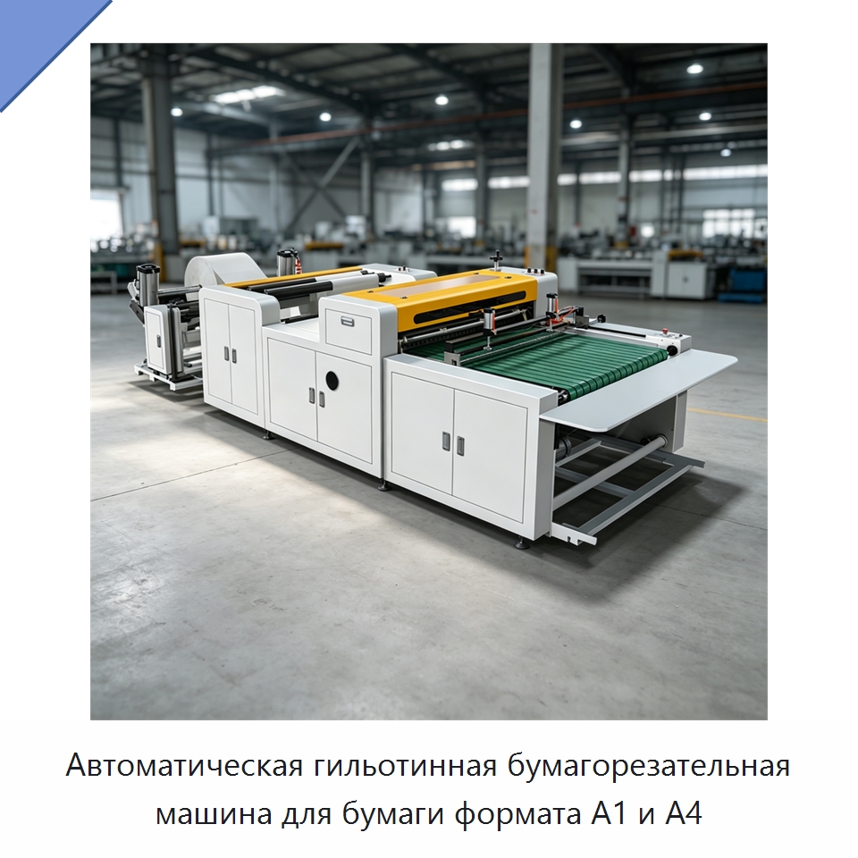 Автоматическая гильотинная бумагорезательная машина для бумаги формата A1 и A4 — Бумагообрабатывающее оборудование