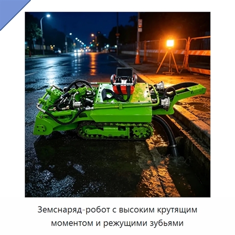 Земснаряд-робот с высоким крутящим моментом и режущими зубьями