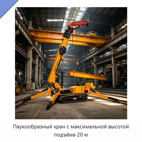 Паукообразный кран с максимальной высотой подъёма 20 м