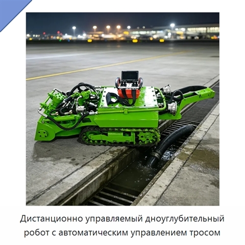 Дистанционно управляемый дноуглубительный робот с автоматическим управлением тросом