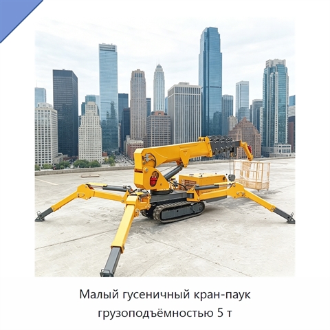 Малый гусеничный кран-паук грузоподъёмностью 5 т
