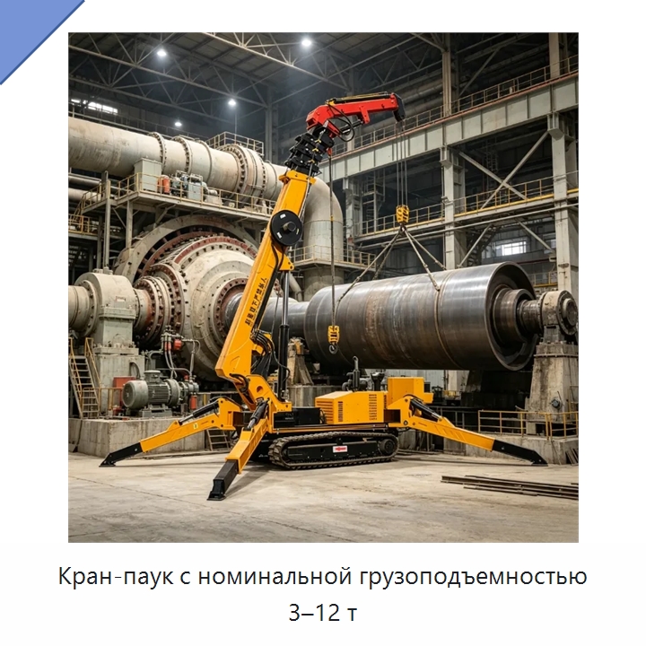 Кран-паук с номинальной грузоподъемностью 3–12 т — Краны