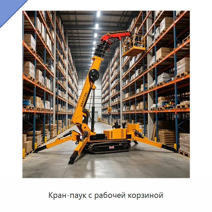 Кран-паук с рабочей корзиной — Краны