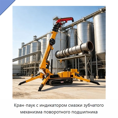 Кран-паук с индикатором смазки зубчатого механизма поворотного подшипника