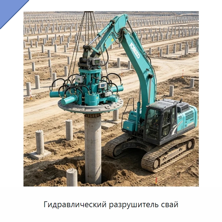 Гидравлический разрушитель свай — Навесное оборудование для строительной техники