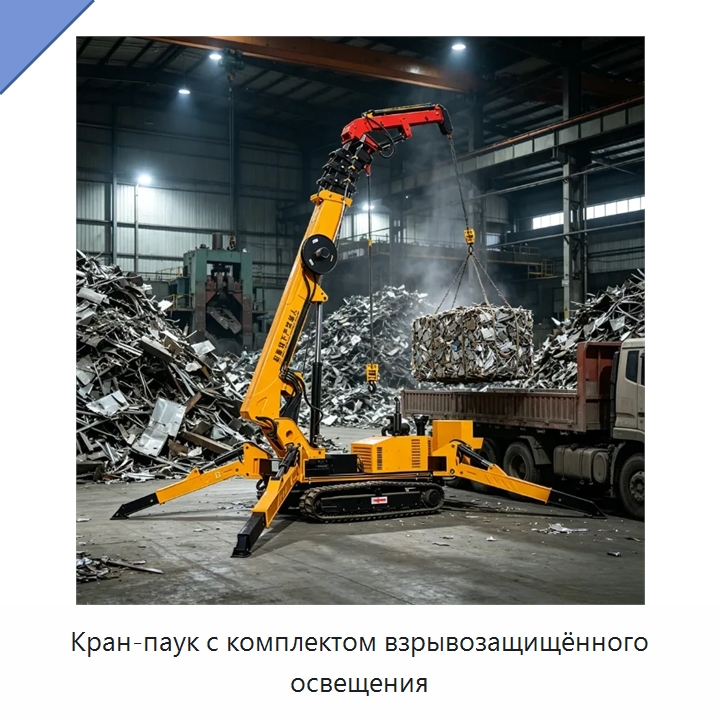 Кран-паук с комплектом взрывозащищённого освещения — Краны
