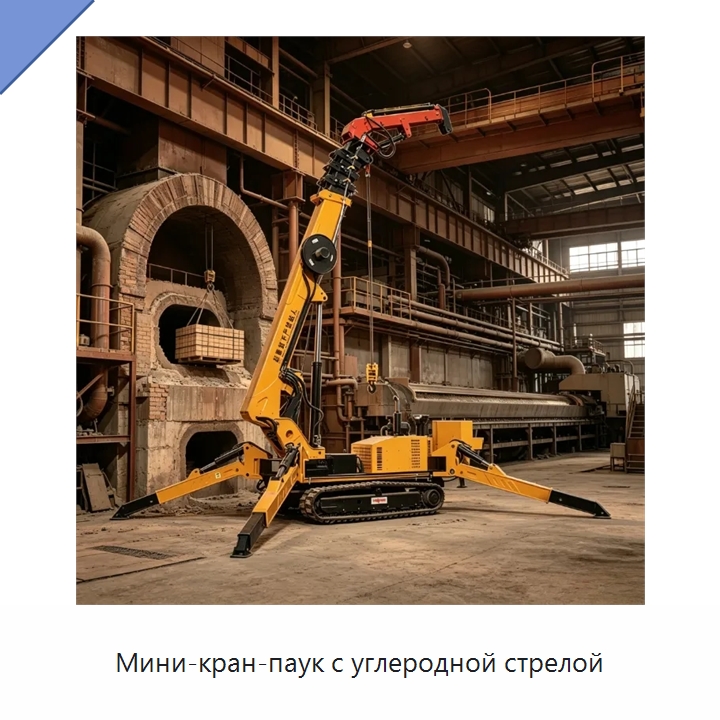 Мини-кран-паук с углеродной стрелой — Краны
