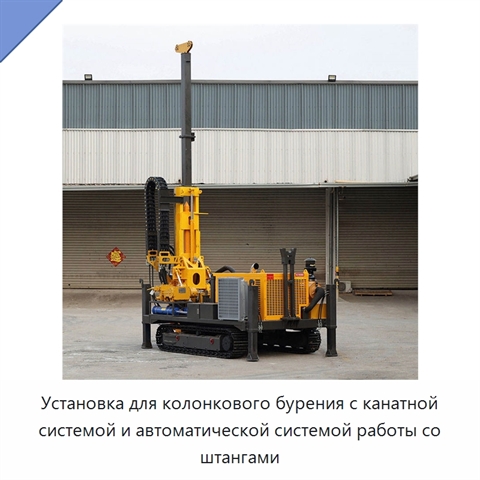Установка для колонкового бурения с канатной системой и автоматической системой работы со штангами