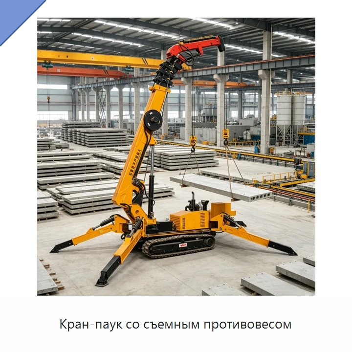 Кран-паук со съемным противовесом — Краны