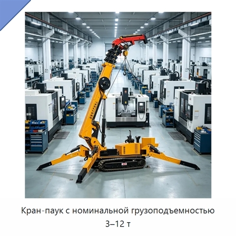 Кран-паук с номинальной грузоподъемностью 3–12 т