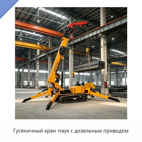 Гусеничный кран-паук с дизельным приводом