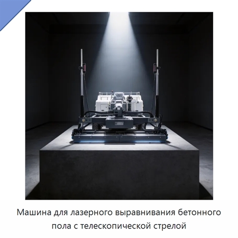 Машина для лазерного выравнивания бетонного пола с телескопической стрелой