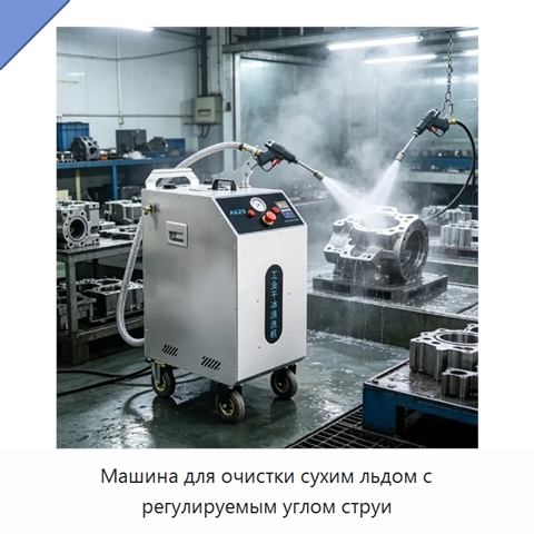 Машина для очистки сухим льдом с регулируемым углом струи