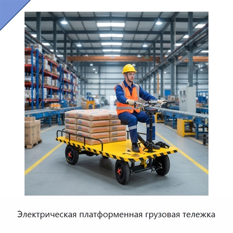 Электрическая платформенная грузовая тележка