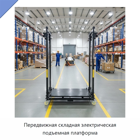 Передвижная складная электрическая подъемная платформа
