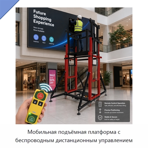 Мобильная подъёмная платформа с беспроводным дистанционным управлением