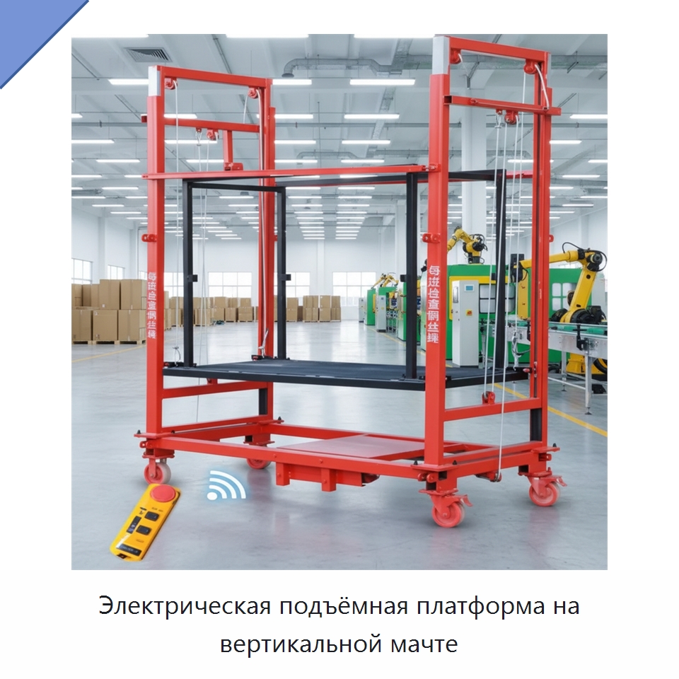 Электрическая подъёмная платформа на вертикальной мачте — Подъемные столы