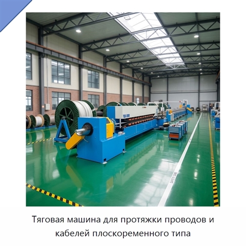 Тяговая машина для протяжки проводов и кабелей плоскоременного типа