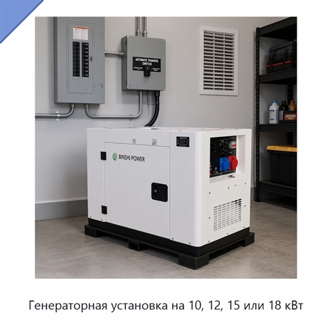 Генераторная установка на 10, 12, 15 или 18 кВт