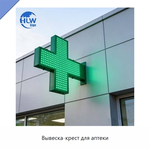 Вывеска-крест для аптеки
