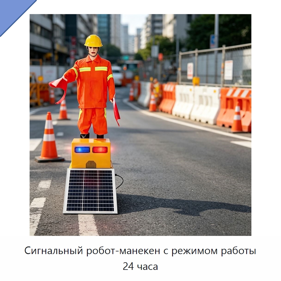 Сигнальный робот-манекен с режимом работы 24 часа — Предупреждающие средства для дорожного движения